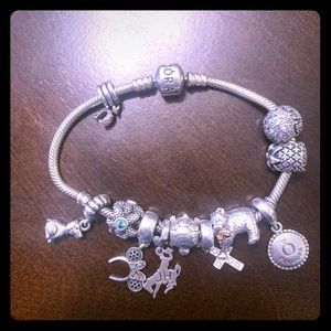 Pandora bracelet with all charms